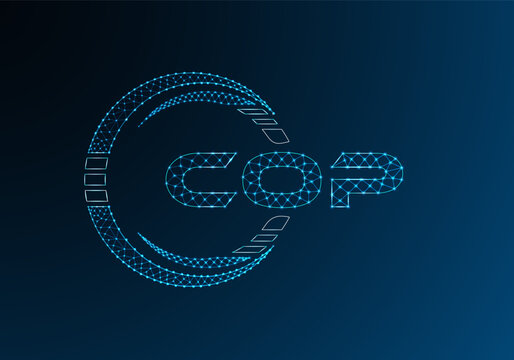 COP low poly letter logo vector design. COP lower poly logo design.