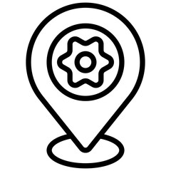 Summer destination. Editable stroke vector icon.