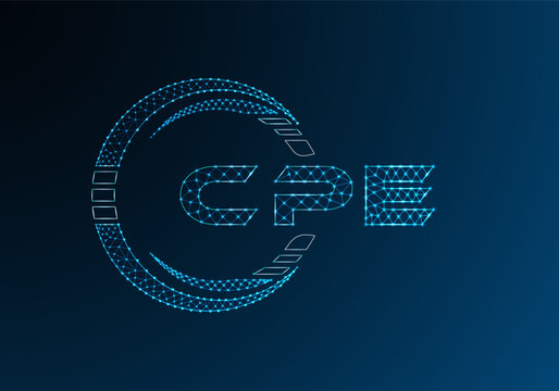 CPE low poly letter logo vector design. CPE lower poly logo design.