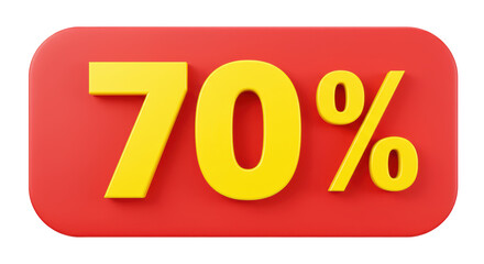 Isolated 70 Percent Sign