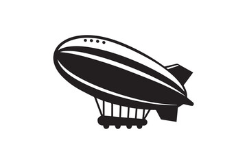 Fototapeta premium simple and unobtrusive Airship vector silhouette illustration isolated in white background