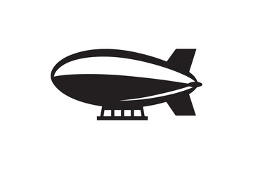 simple and unobtrusive Airship vector silhouette illustration isolated in white background