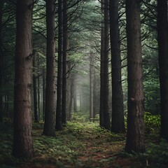 Obraz premium A peaceful forest in the early morning