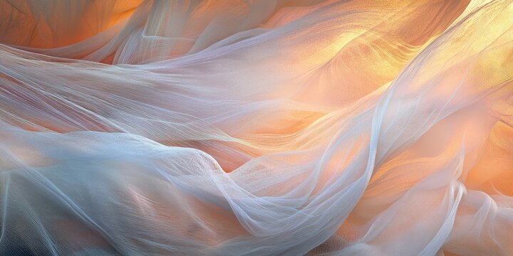 Flowing sheer fabric in warm hues
