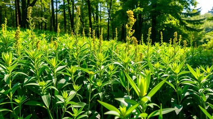 Naklejka premium green grass that started to grow in spring, grass 