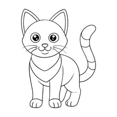 Obraz premium Simple Outline of a Cat Coloring Page