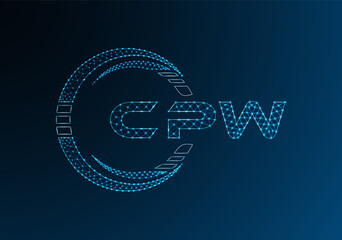 CPW low poly letter logo vector design. CPW lower poly logo design.
