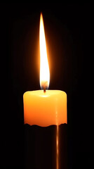 Burning Candle in Empty Room