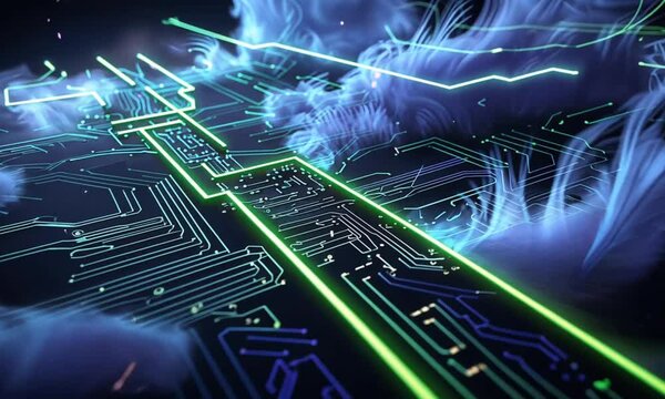abstract technology background with binary code