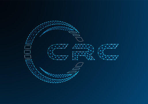 CRC low poly letter logo vector design. CRC lower poly logo design.