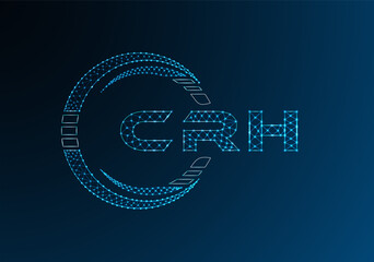 CRH low poly letter logo vector design. CRH lower poly logo design.