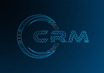 CRM low poly letter logo vector design. CRM lower poly logo design.
