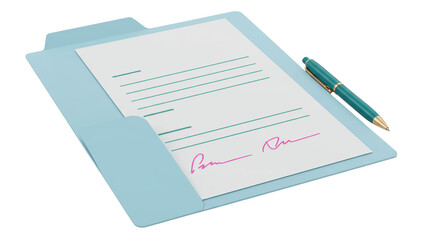 Isolated File Folder with Documents