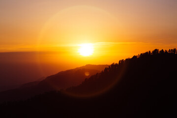 sunset in the mountains