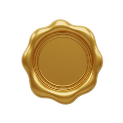 Elegant golden seal or wax stamp with empty space for custom inscription