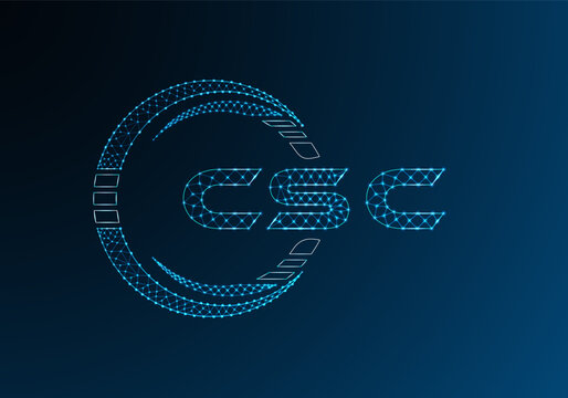 CSC low poly letter logo vector design. CSC lower poly logo design.