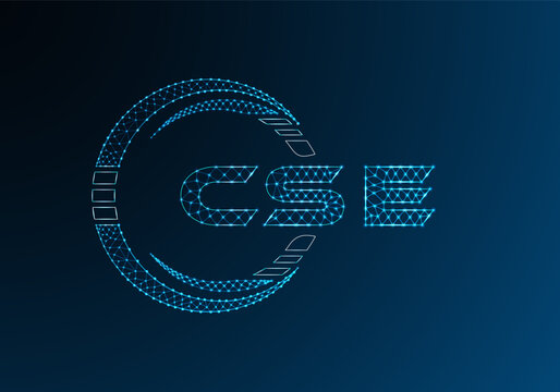 CSE low poly letter logo vector design. CSE lower poly logo design.