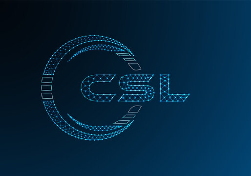 CSL low poly letter logo vector design. CSL lower poly logo design.