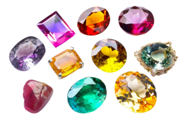 Natural Stone Bracelets Isolated On White Background.