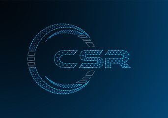 CSR low poly letter logo vector design. CSR lower poly logo design.
