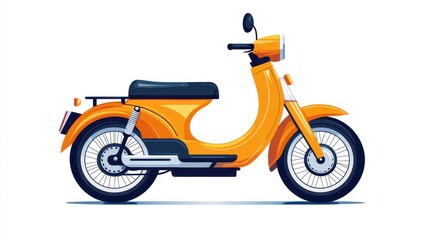 Obraz premium Bright Yellow Scooter with Classic Design for Urban Travel Enthusiasts