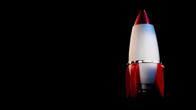 3d rocket flies into space