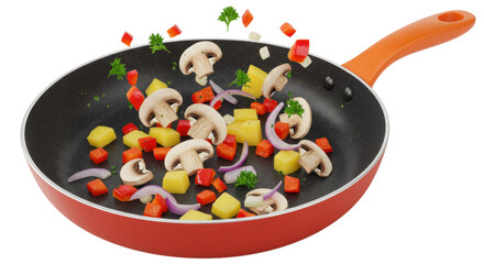Isolated Pan with Vegetables