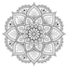 Intricate Black and White Mandala Design for Yoga, Meditation, and Decorative Art