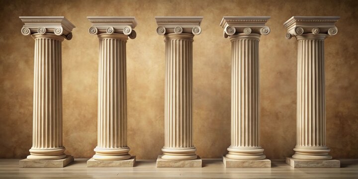Classical Columns Architectural Elegance and Timeless Design, Supporting Structure against a Textured Background