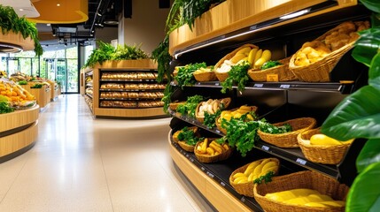 A supermarket with empty shelves due to disrupted food supply