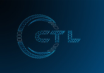 CTL low poly letter logo vector design. CTL lower poly logo design.