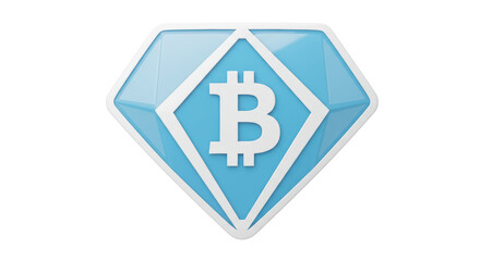 Isolated Blue Diamond Bitcoin