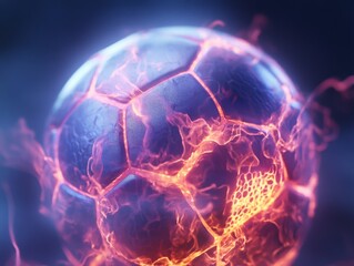 Burning soccer ball