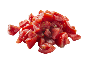 Organic Crushed Tomatoes Overview Isolated On White Background.