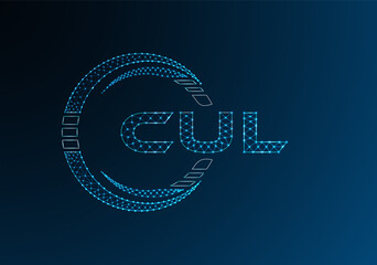 CUL low poly letter logo vector design. CUL lower poly logo design.