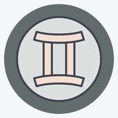 Icon Astrology Gemini. related to Astrology symbol. color mate style. design editable
