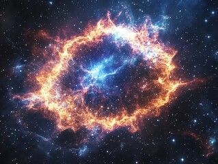 A cosmic nebula bursting with color and starlight, a stunning vision of the universe's vast beauty and mystery.
