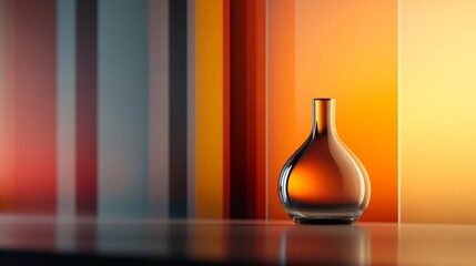Shiny reflective glass artwork with modern lighting and deep depth-of-field rendering,