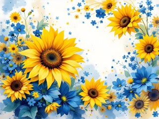 Abstract seamless background graphics with Ukrainian floral motives