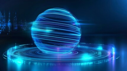 Obraz premium Floating isotherm projection embodies creative advances in science and technology