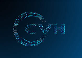 CVH low poly letter logo vector design. CVH lower poly logo design.