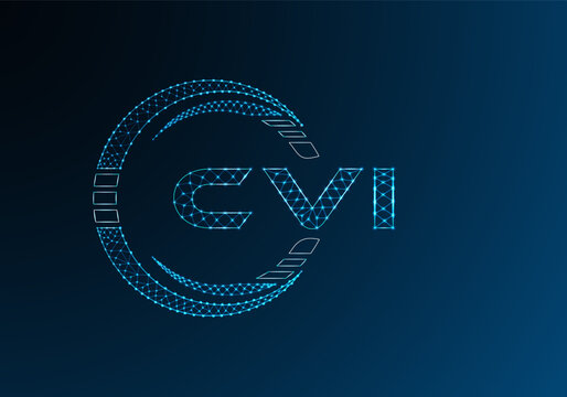 CVI low poly letter logo vector design. CVI lower poly logo design.