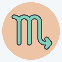 Icon Scorpio. related to Astrology symbol. color mate style. design editable