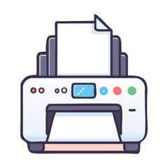 Modern Office Printer Machine for Document Printing Illustration