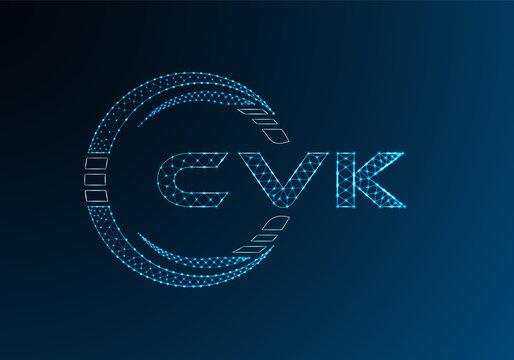 CVK low poly letter logo vector design. CVK lower poly logo design.