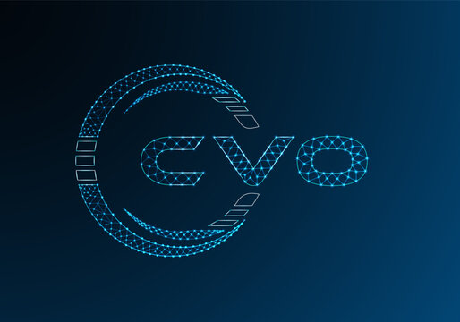 CVO low poly letter logo vector design. CVO lower poly logo design.