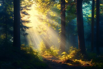 Obraz premium morning in the forest