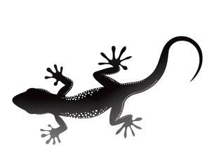 Naklejka premium A detailed silhouette of a lizard showcasing its unique limbs and tail, perfect for educational materials or artistic projects focused on reptiles.