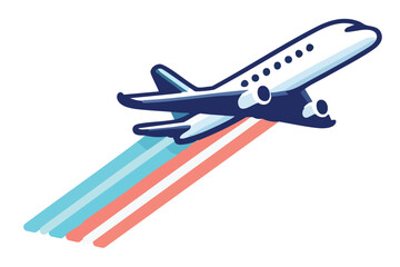 Commercial Airplane Flying Graphic Illustration Aviation Travel Transportation Design