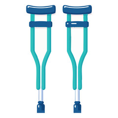 Crutches Medical Equipment Illustration Injury Support Walking Aid Assistance Tool